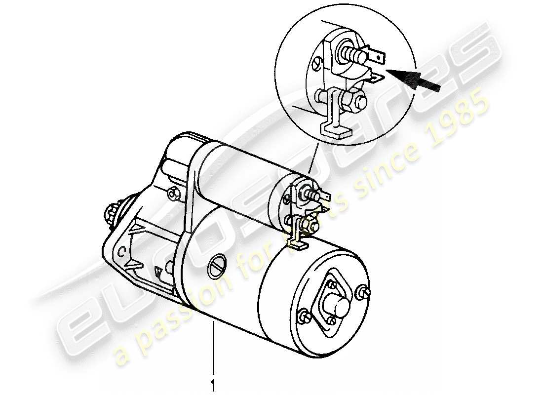 porsche replacement catalogue (1975) starter part diagram