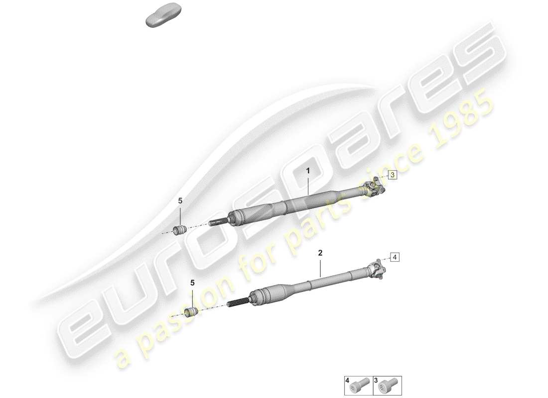 porsche 992 (2020) propeller shaft part diagram