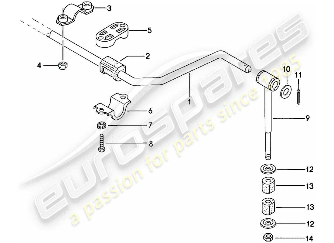 porsche 924 (1976) stabilizer parts diagram