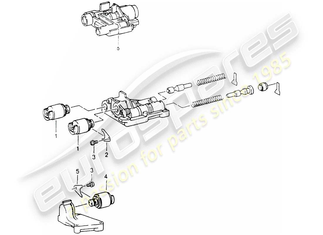 porsche 964 (1991) tiptronic - solenoid valve part diagram