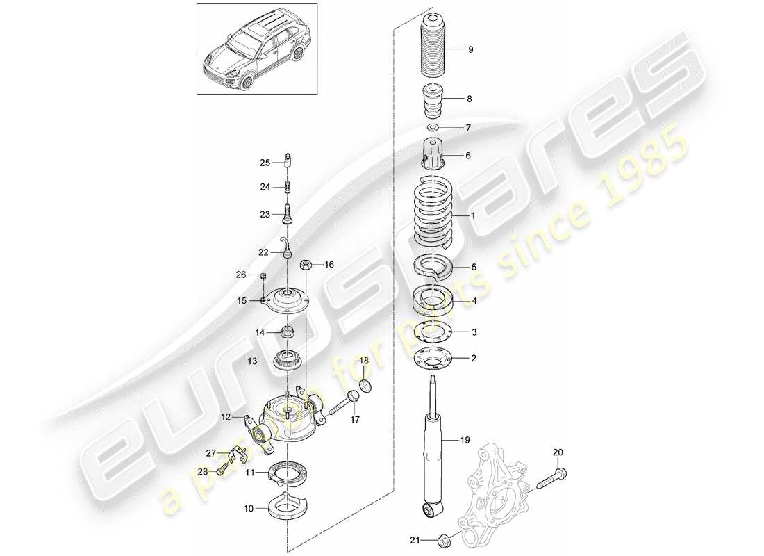 porsche cayenne e2 (2018) suspension part diagram