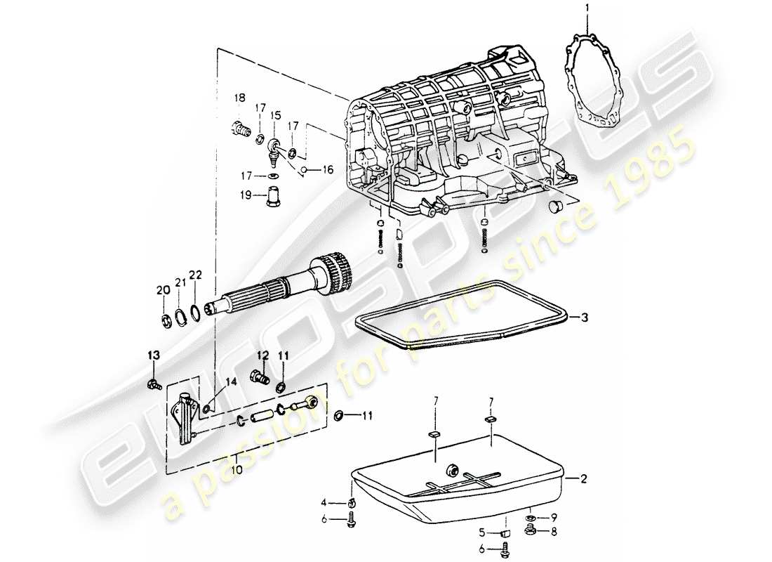 porsche 964 (1994) tiptronic - transmission case - oil pan part diagram