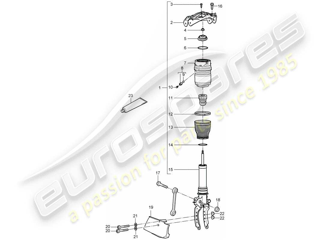 porsche cayenne (2009) suspension part diagram