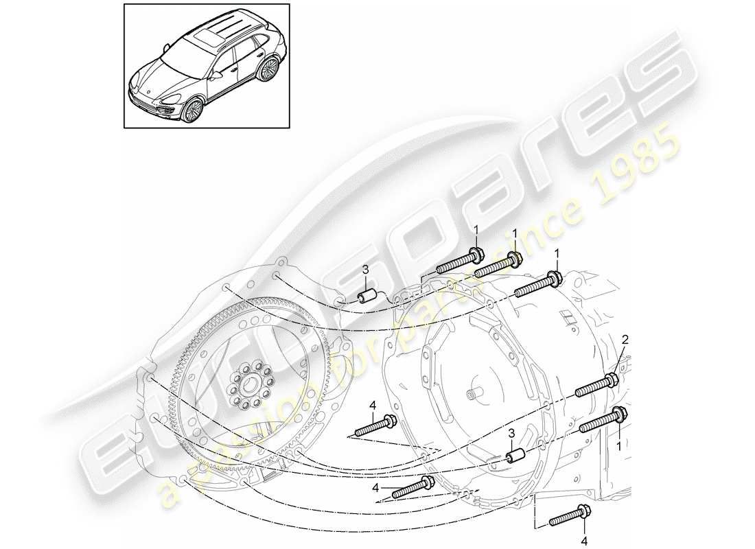 porsche cayenne e2 (2013) mounting parts for engine and part diagram