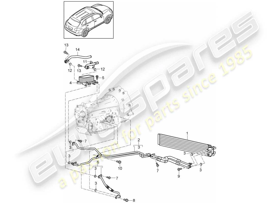 porsche cayenne e2 (2013) tiptronic part diagram