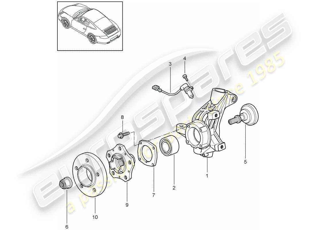 porsche 997 gen. 2 (2011) wheel carrier parts diagram