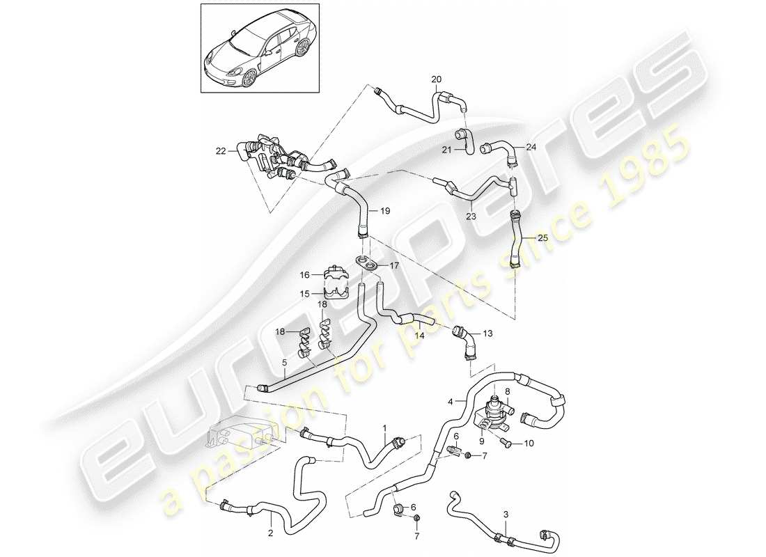 porsche panamera 970 (2016) hybrid part diagram