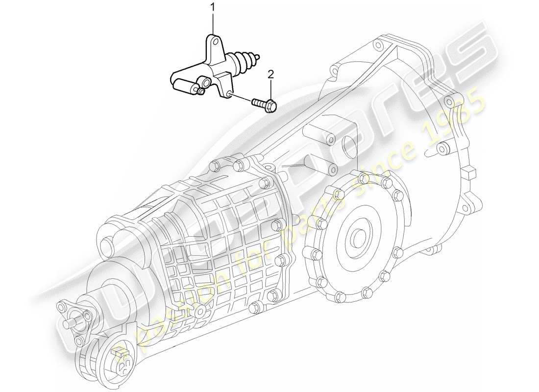 porsche 996 (2000) hydraulic clutch - operation - clutch slave cylinder part diagram