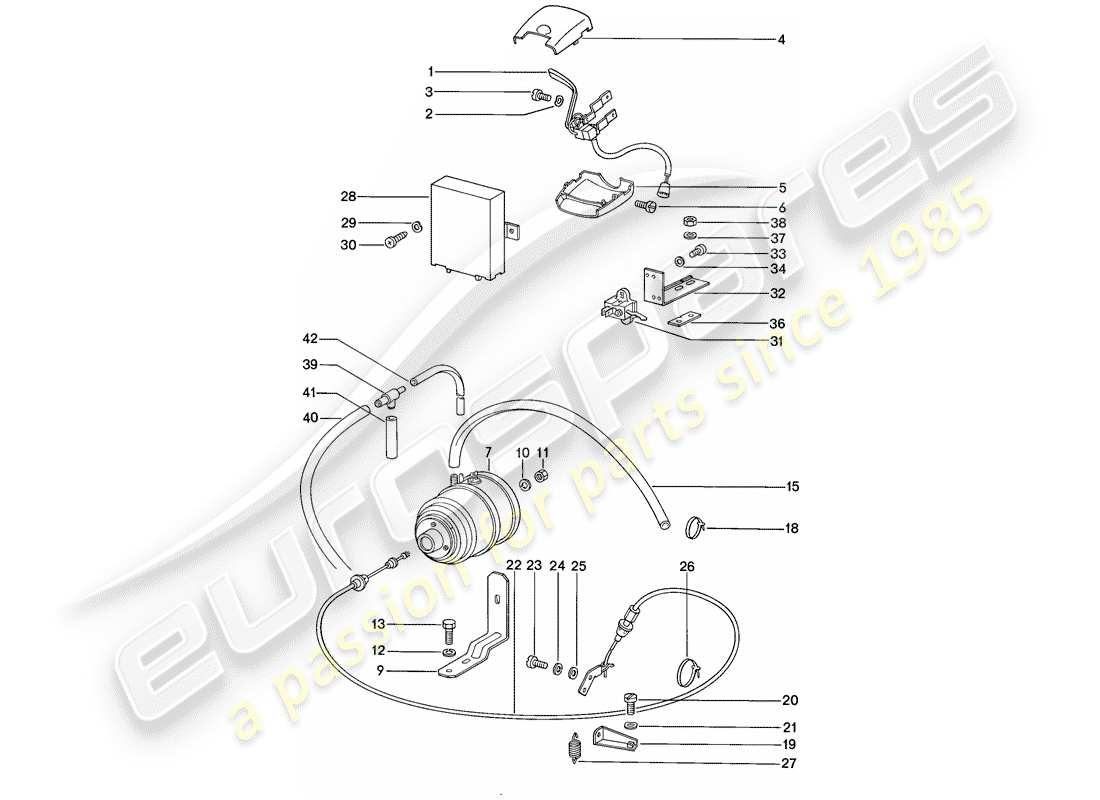 porsche 1986 (911) cruise control system parts diagram