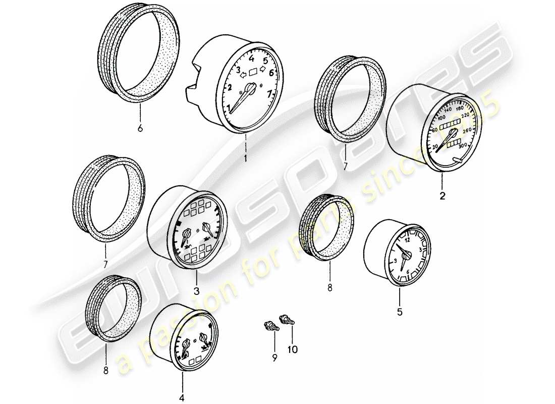 porsche 993 (1994) instruments part diagram