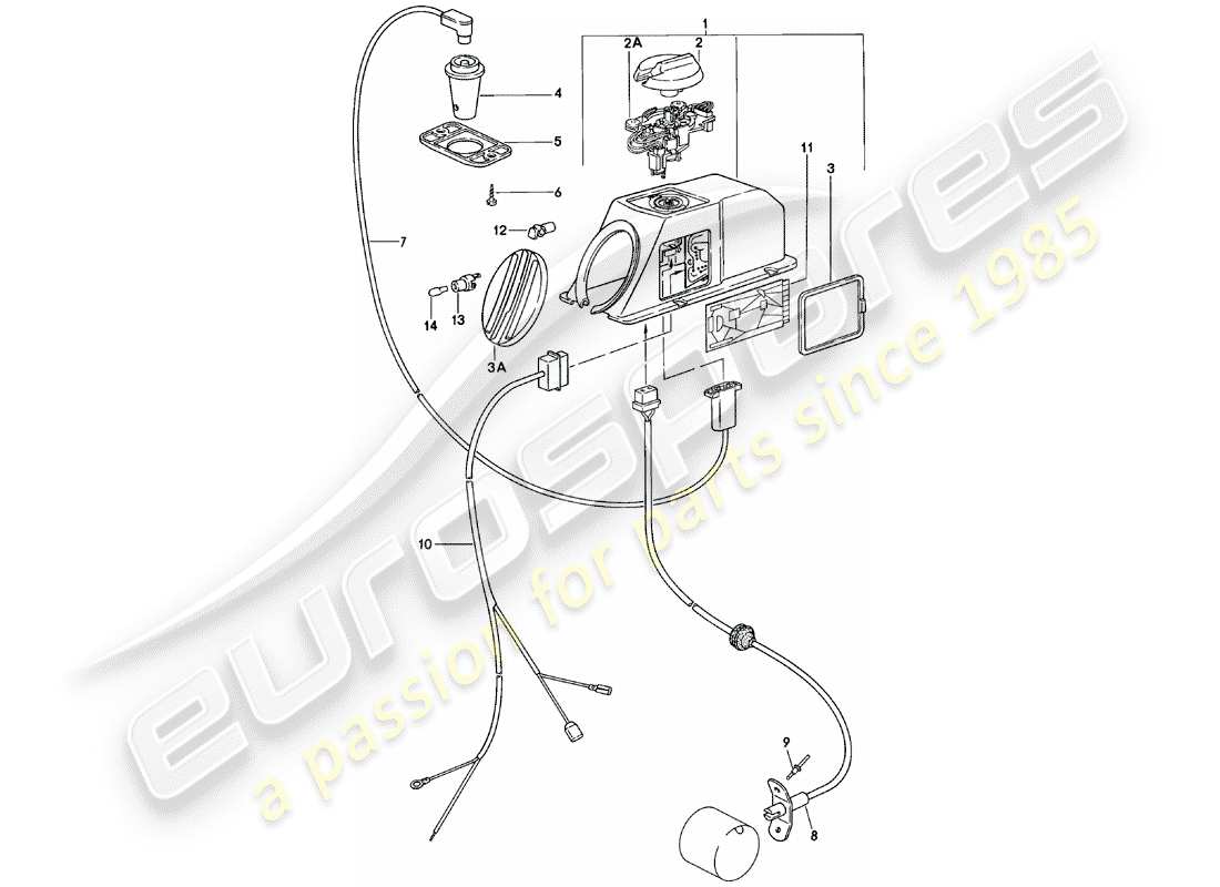 porsche 911 (1983) heater - automatic parts diagram