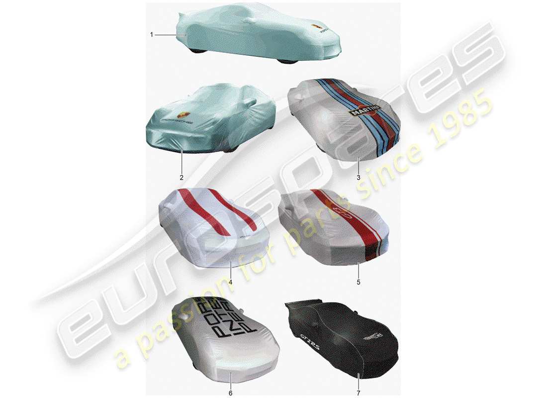 porsche tequipment 98x/99x (2016) cover part diagram