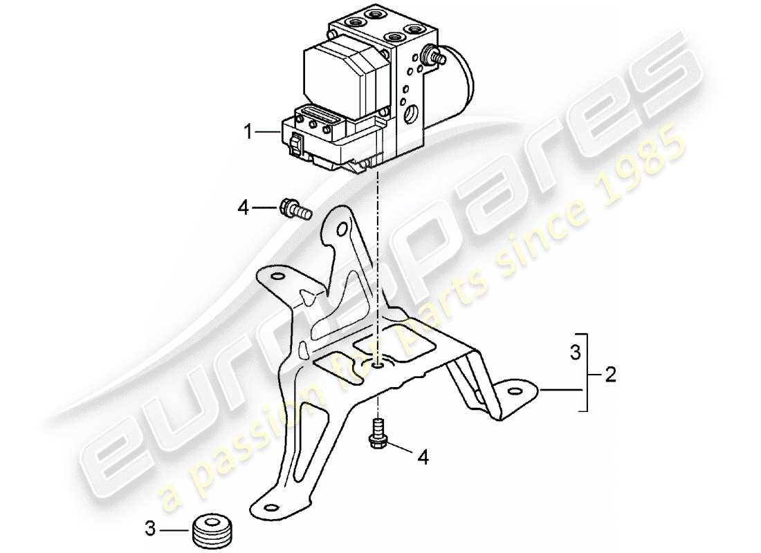 porsche 996 gt3 (2004) hydraulic unit - anti-locking brake syst. -abs- - control - hydraulic unit - anti-locking brake syst. -abs- - control - d - mj 2004>> part diagram