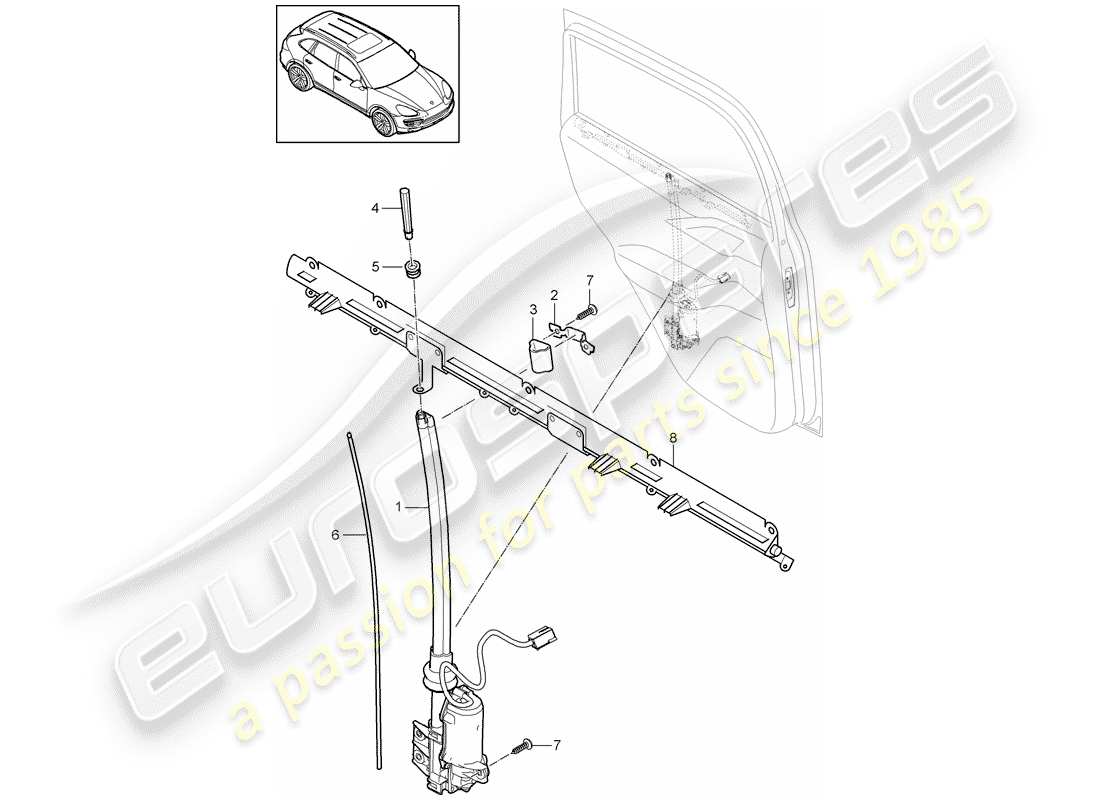 porsche cayenne e2 (2018) blind part diagram