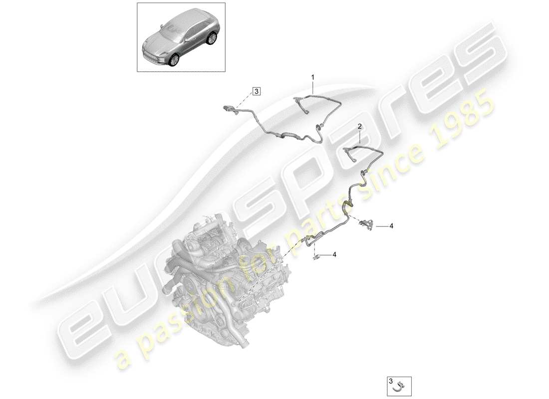 porsche macan (2020) vacuum line part diagram