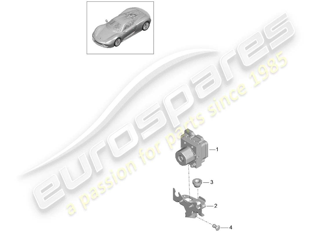 porsche 918 spyder (2015) hydraulic unit parts diagram