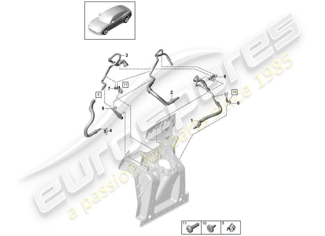 porsche panamera 971 (2019) fuel line parts diagram