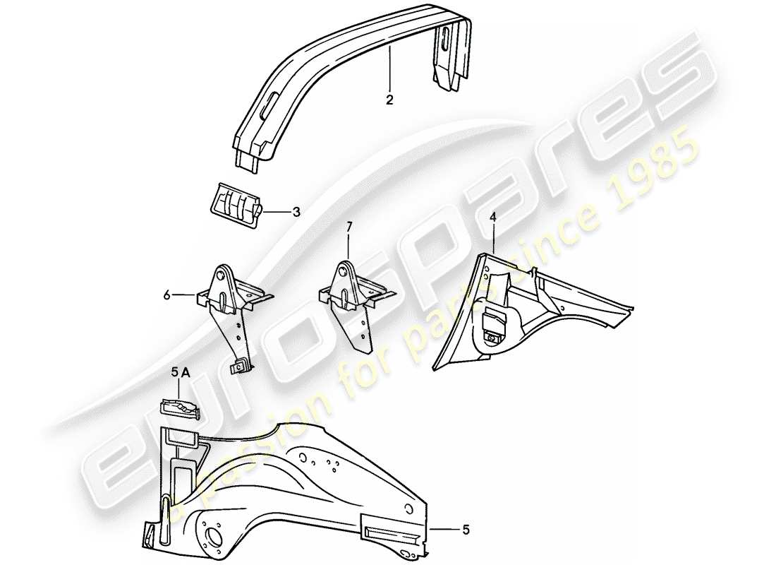 porsche 911 (1985) interior panelling part diagram