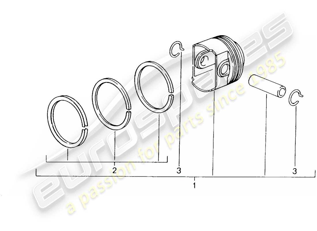 porsche 996 (2000) piston part diagram