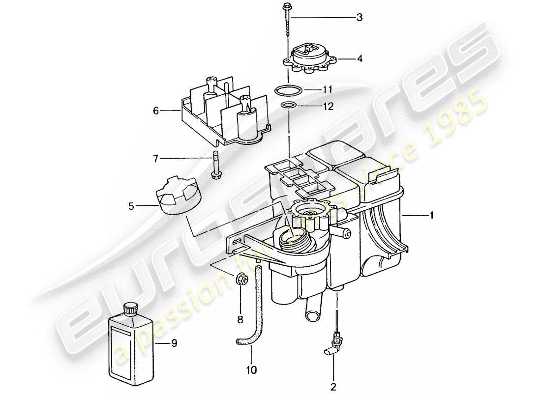 porsche 996 (2000) water cooling part diagram