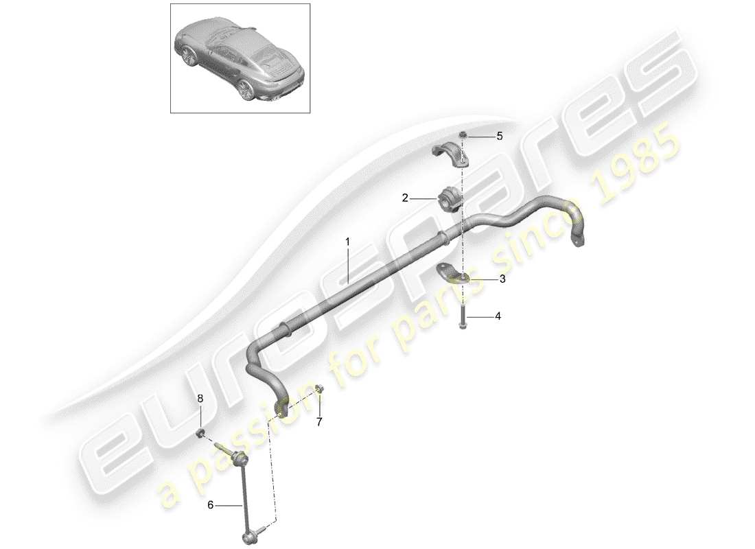 porsche 991 t/gt2rs stabilizer part diagram