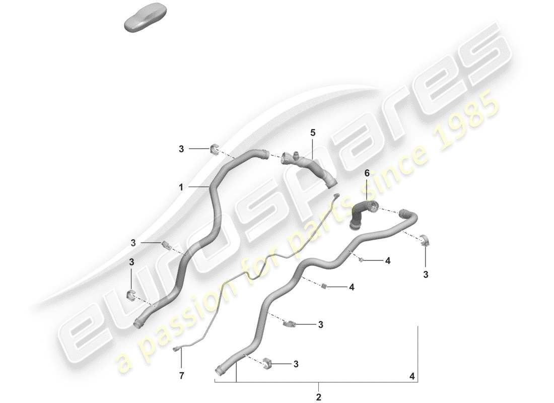 porsche 2019 water cooling part diagram