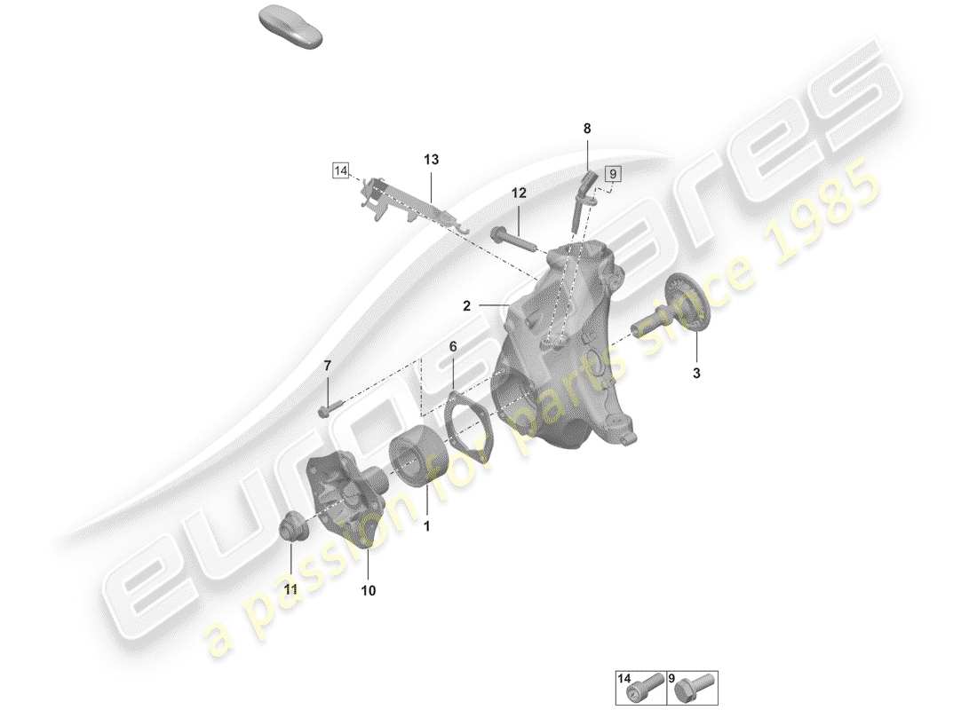 porsche 2019 wheel carrier part diagram