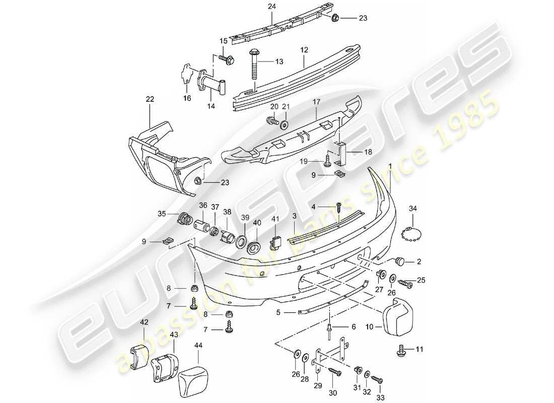 porsche 996 (2004) bumper parts diagram