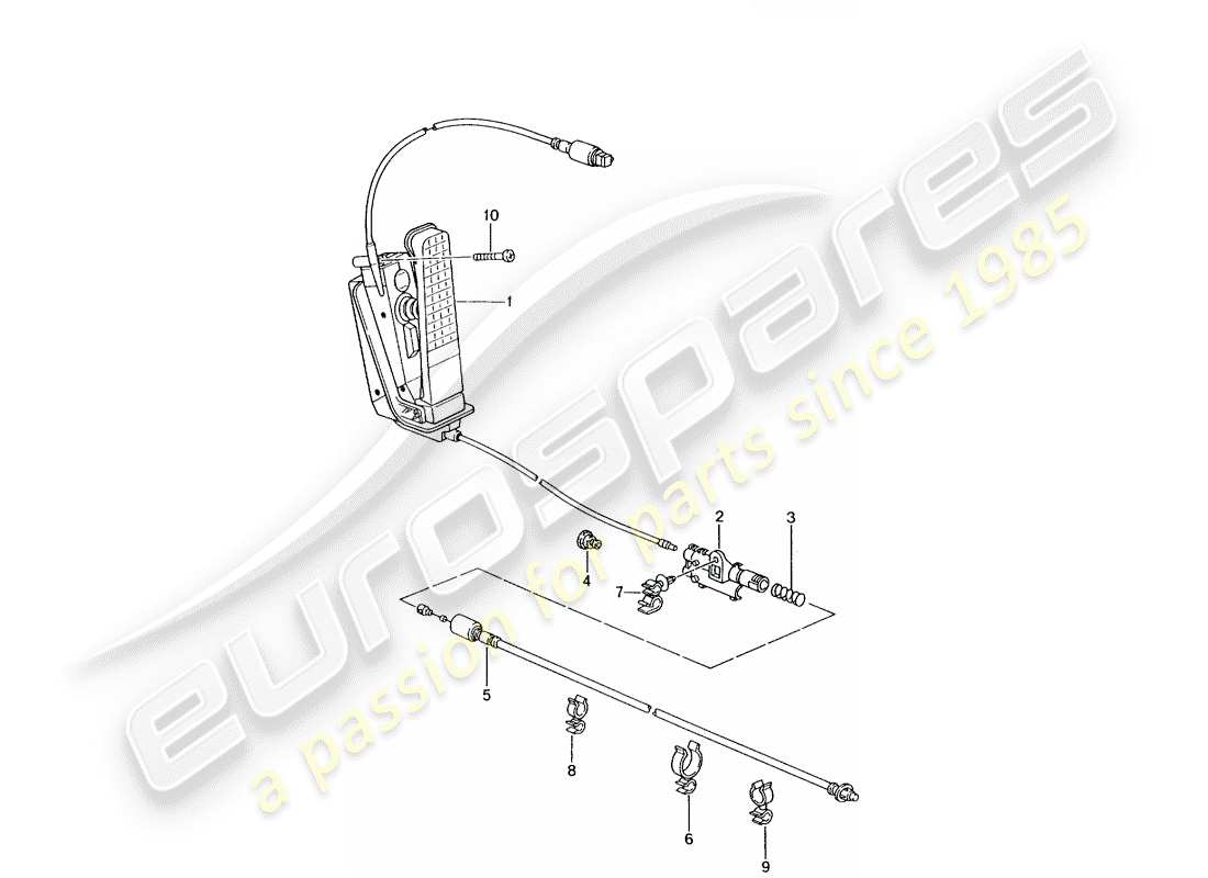 porsche 996 gt3 (2001) pedals - throttle control part diagram