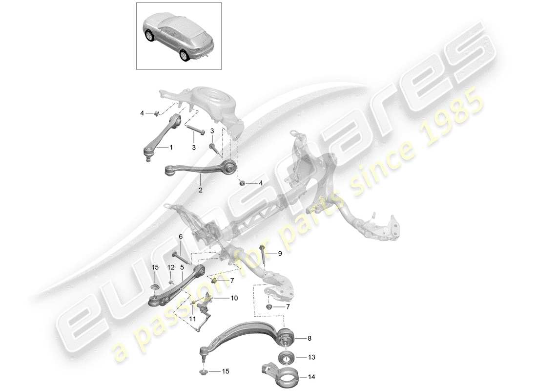 porsche macan (2014) track control arm parts diagram