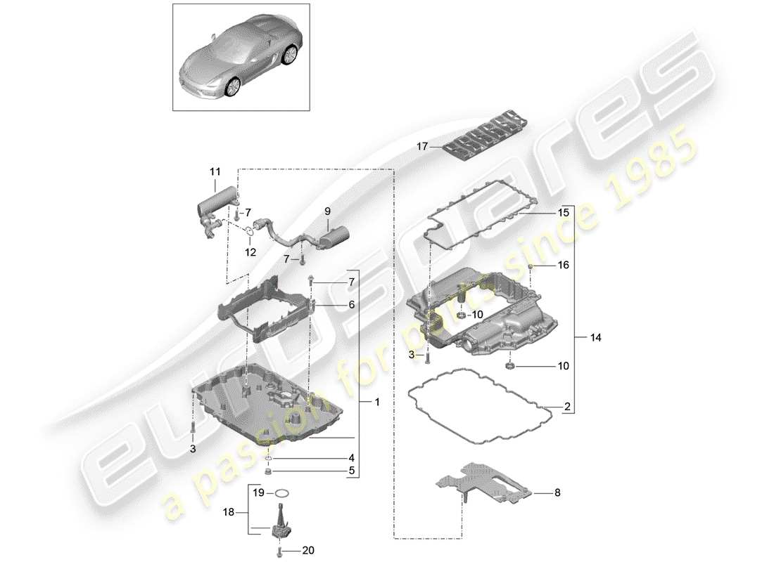 porsche 2016 oil pan parts diagram