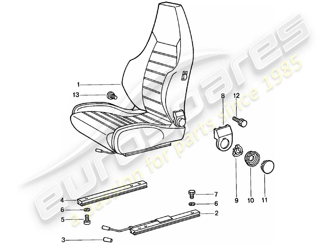 porsche 911 (1979) sports seat - complete - d - mj 1981>> part diagram