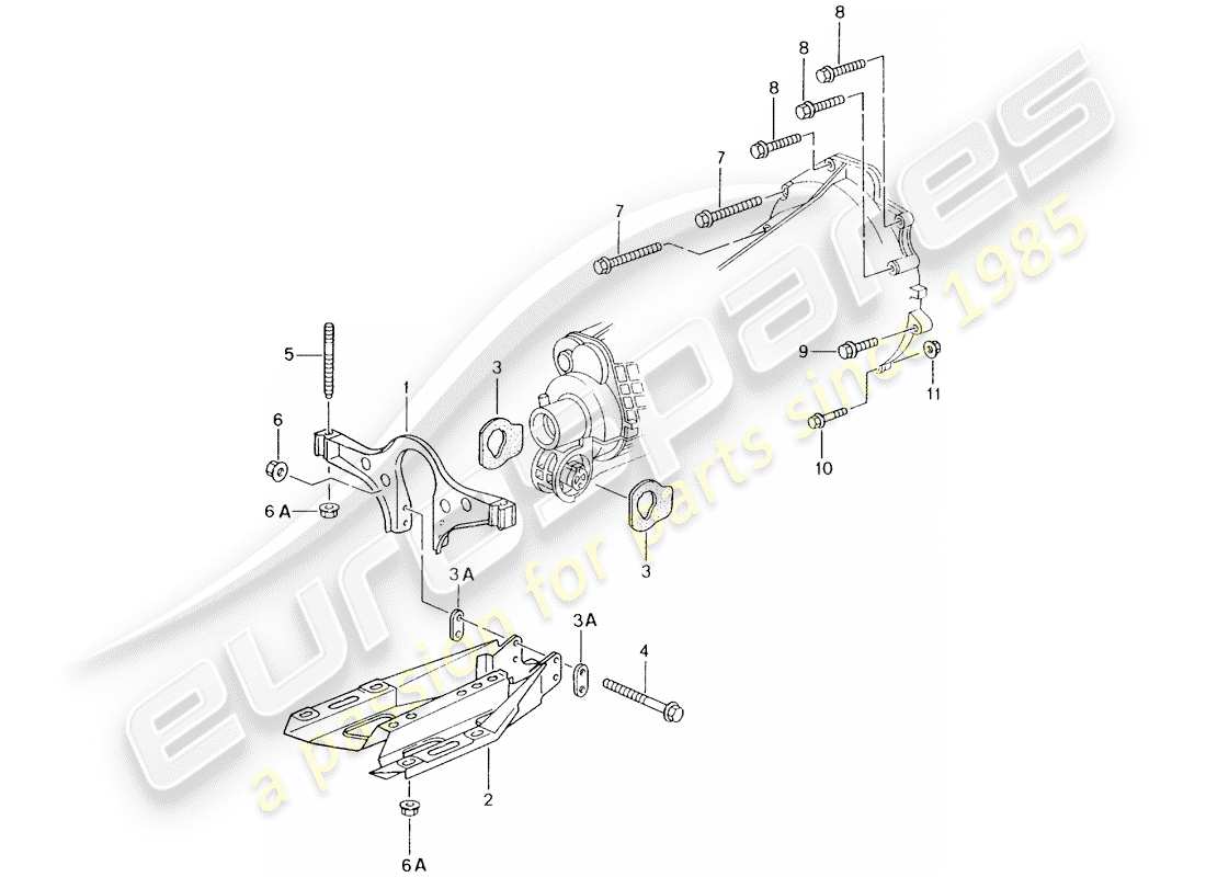 porsche 996 (2003) tiptronic - gearbox mounting - engine - d >> - mj 2001 parts diagram