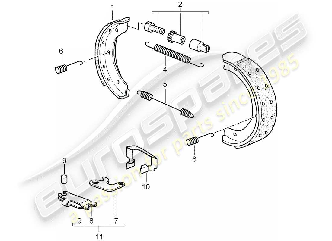 porsche cayman 987 (2006) handbrake part diagram