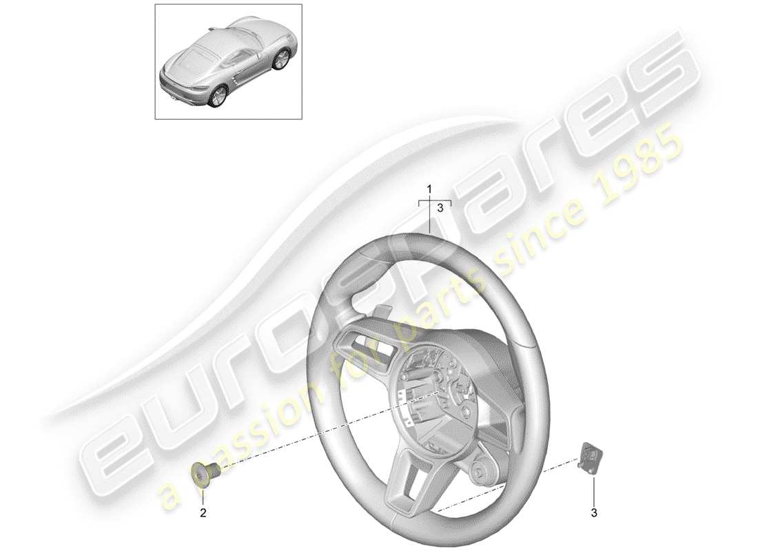 porsche 718 cayman (2019) steering wheel parts diagram