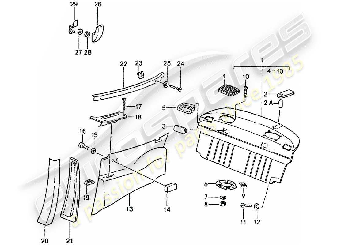 porsche 964 (1992) interior equipment part diagram