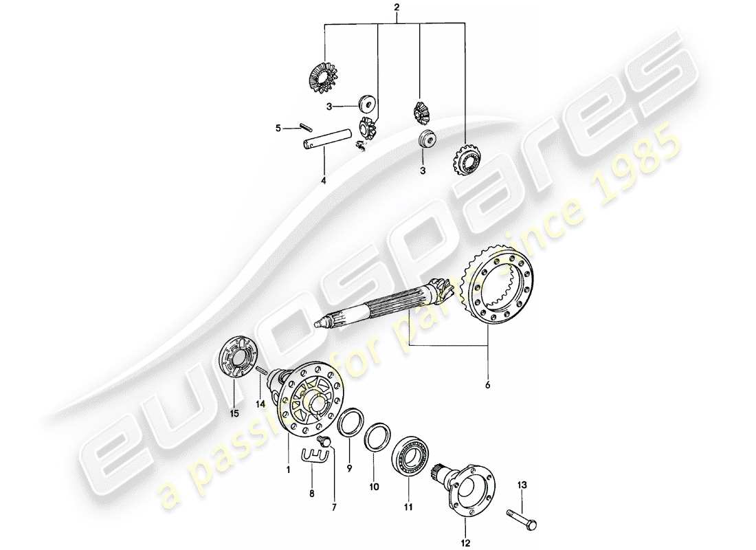 porsche 911 (1983) differential parts diagram