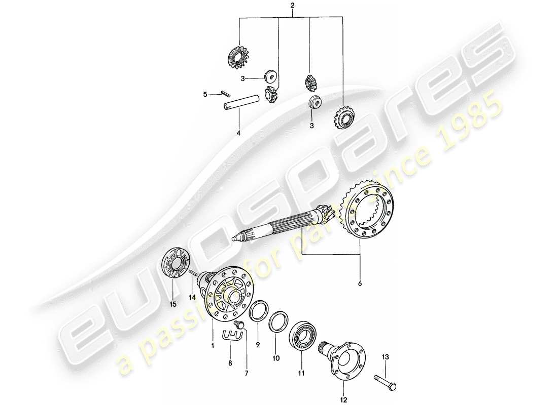 porsche 911 (1985) differential part diagram