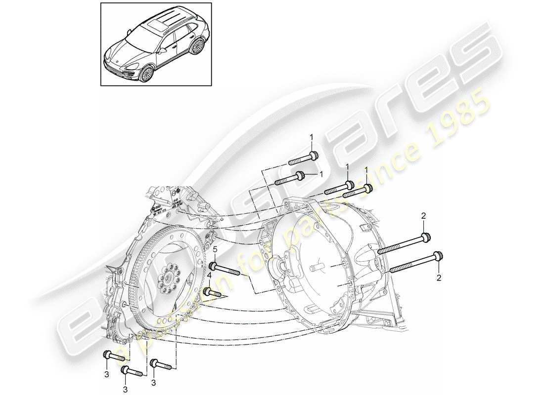 porsche cayenne e2 (2016) mounting parts for engine and part diagram