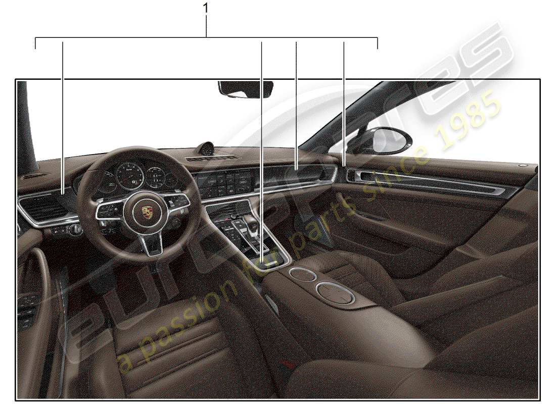 porsche tequipment panamera (2018) design package part diagram