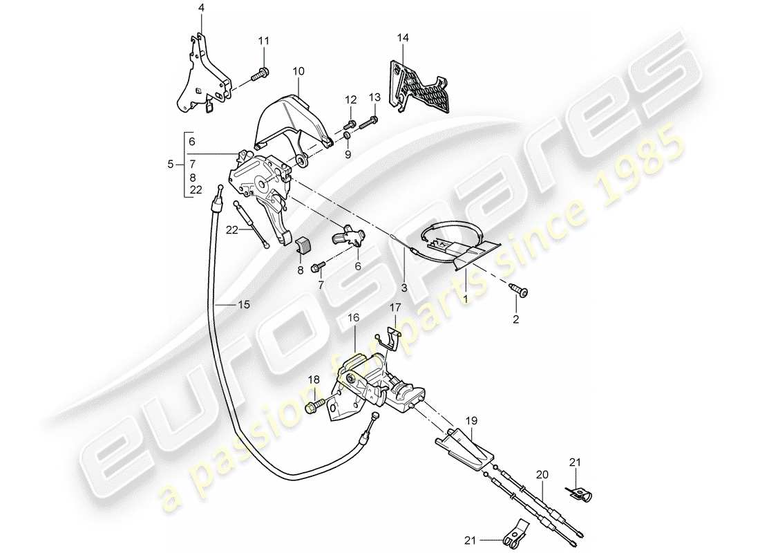 porsche cayenne (2009) foot-operat. parking brake part diagram