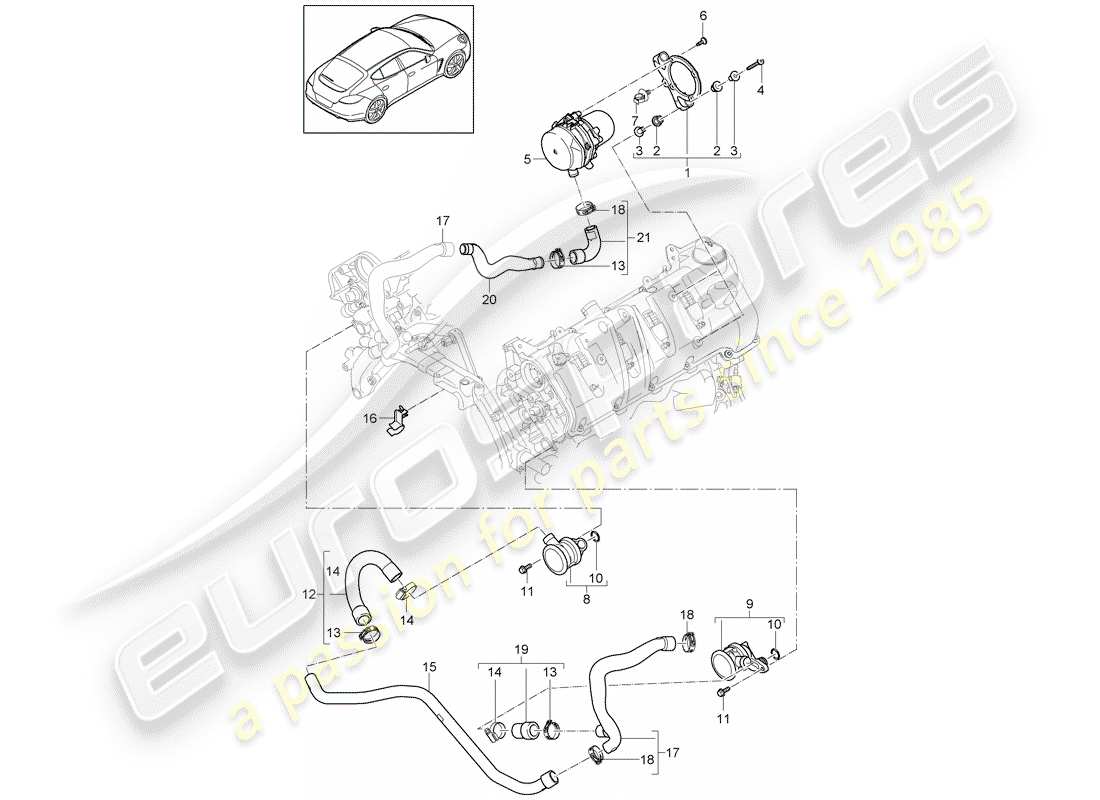 porsche panamera 970 (2016) exhaust emission control sys- part diagram