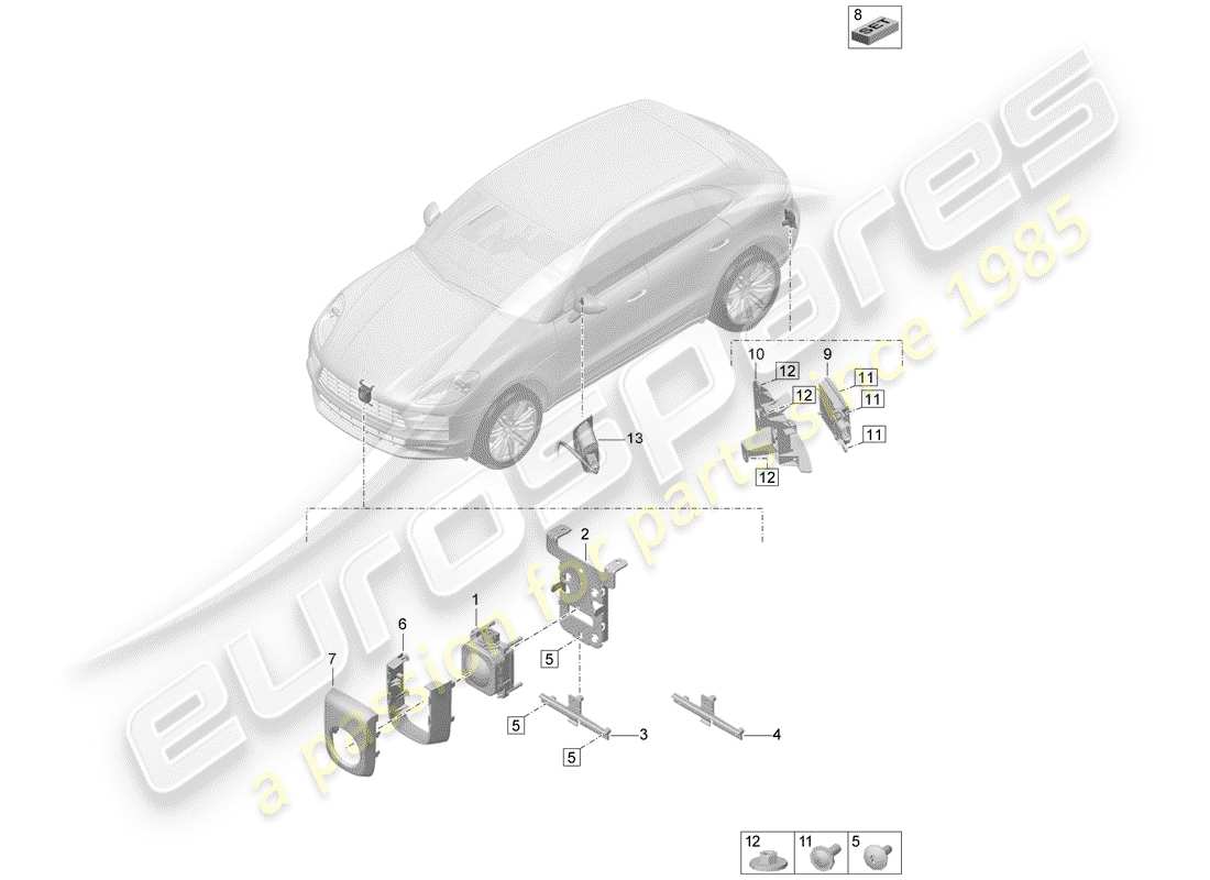 porsche macan (2020) driver assistance system part diagram