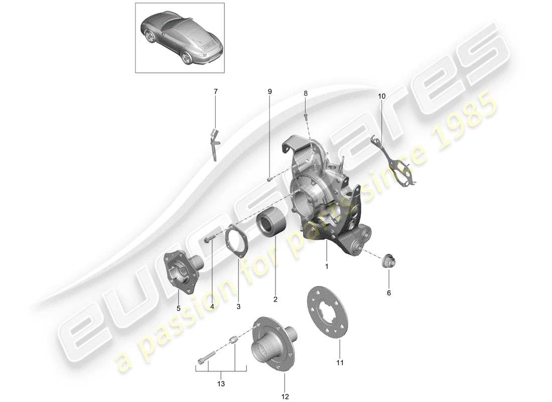 porsche 991 (2015) rear axle part diagram