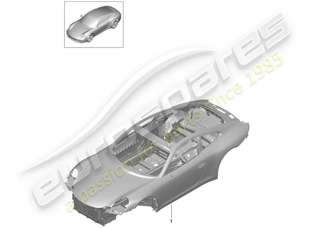 porsche 991 (2012) car body part diagram