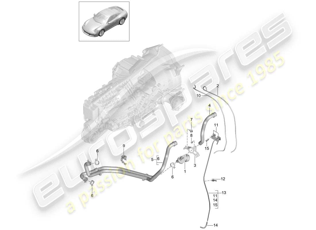 porsche 991 gen. 2 (2018) manual gearbox part diagram