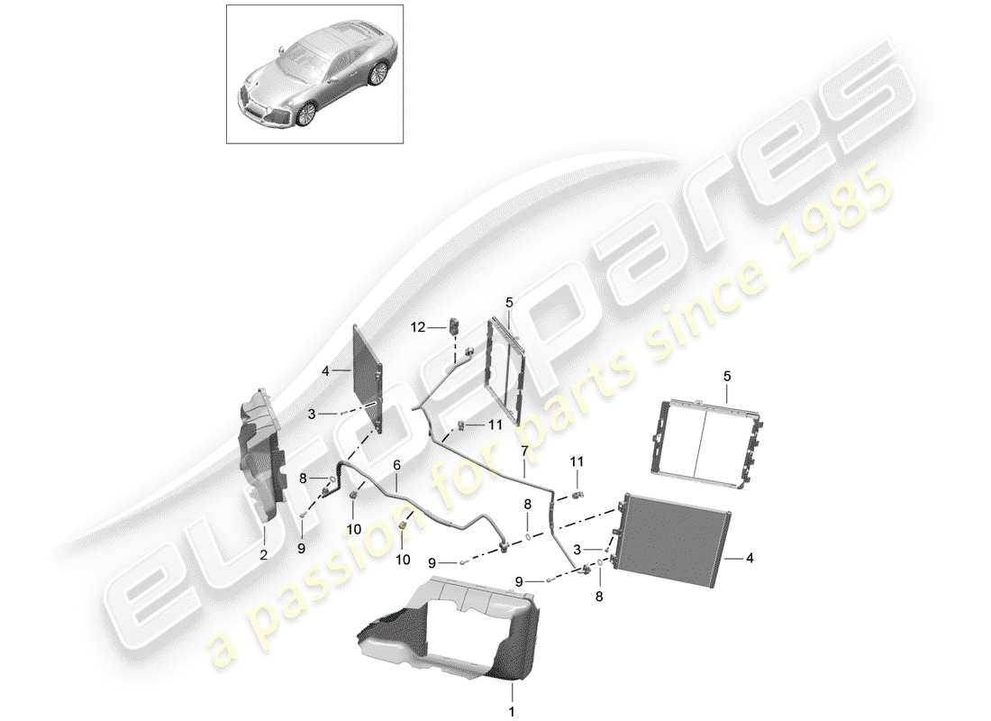 porsche 991 gen. 2 (2018) refrigerant circuit part diagram