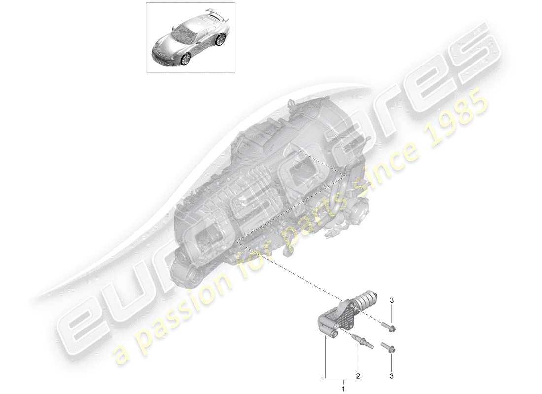 porsche 991r/gt3/rs (2020) clutch slave cylinder parts diagram