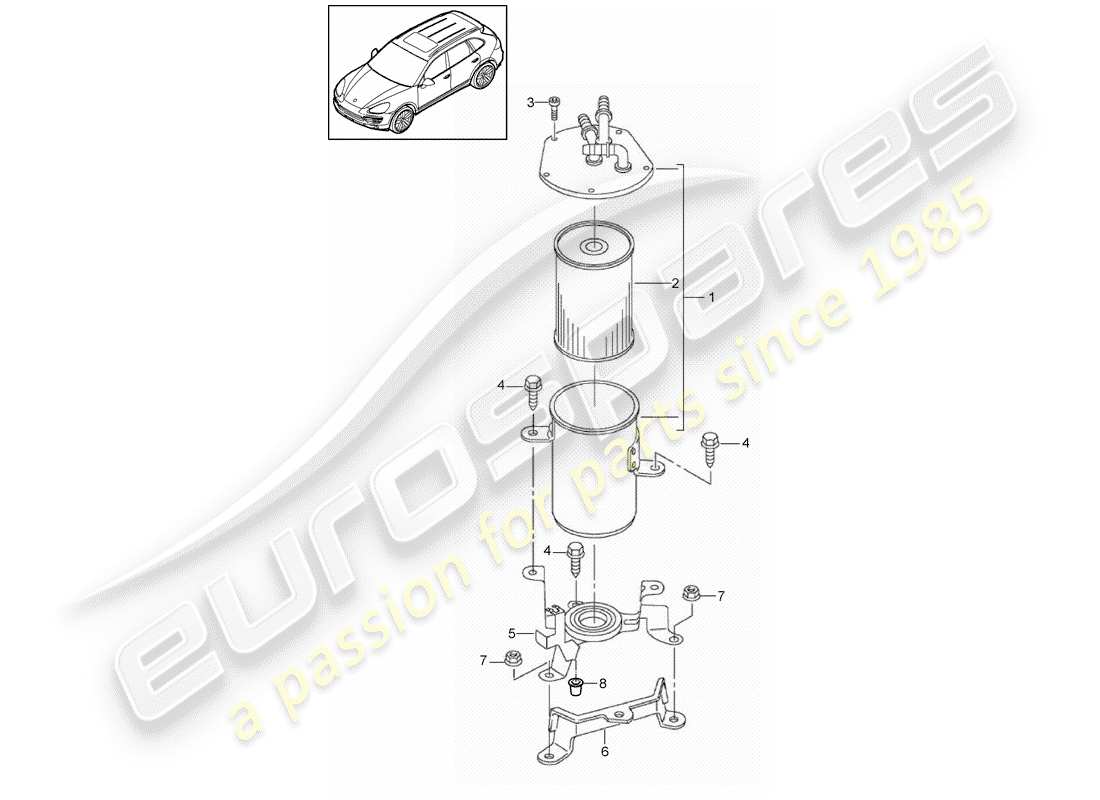 porsche cayenne e2 (2011) fuel system part diagram