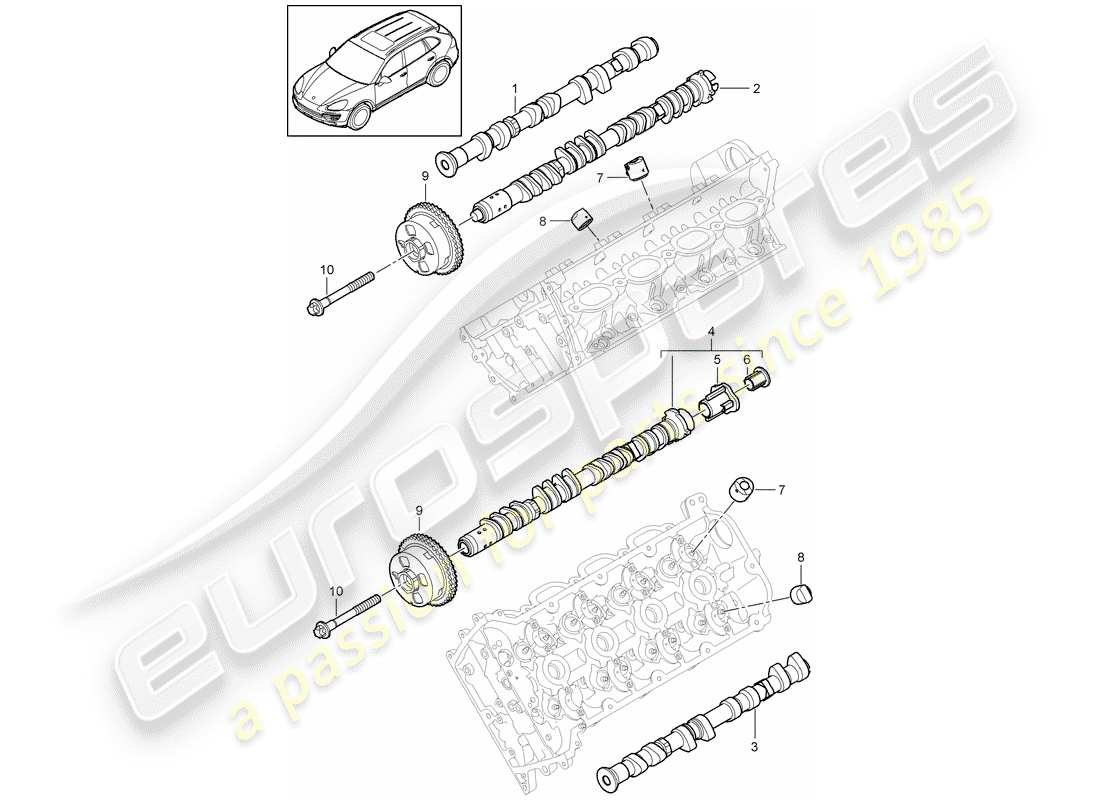 porsche cayenne e2 (2013) camshaft part diagram